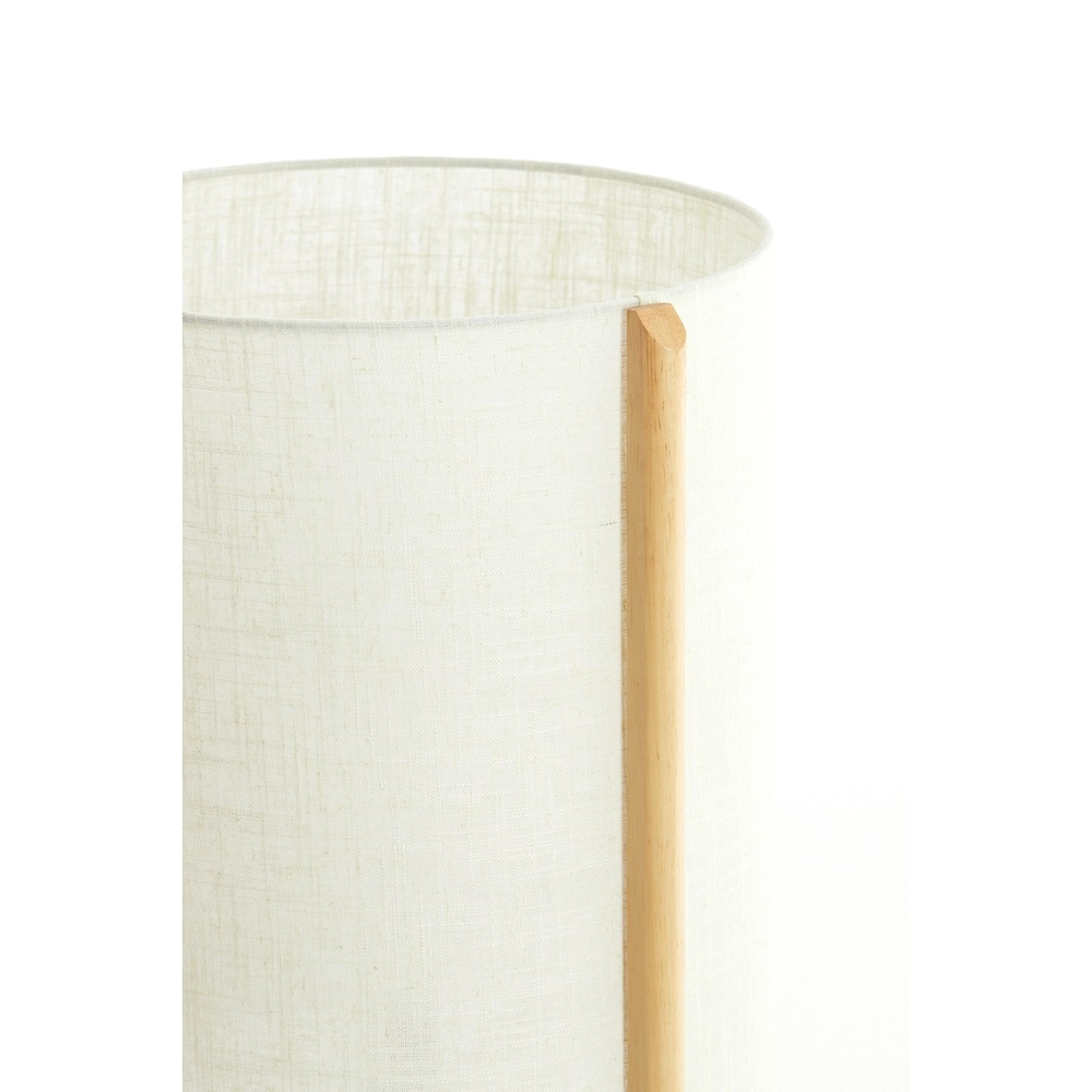 Lampe de table Litto Ø 35cm - aspect bois avec lin naturel Light & Living 8717807792725