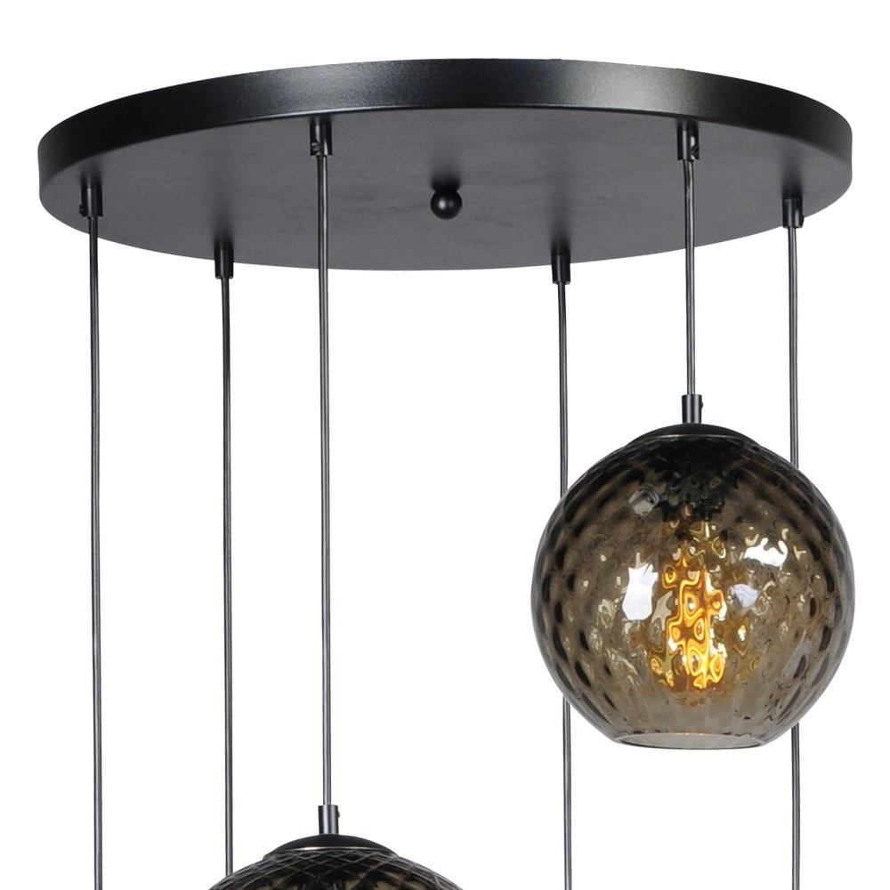 Lampe suspendue 6 lumières Baloton noir Masterlight 8718121217055