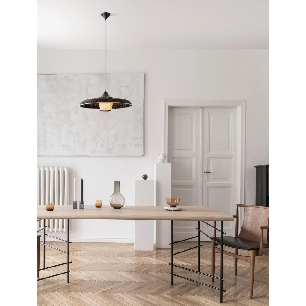 Suspension Capa noir avec rotin Lyora 5212017452917