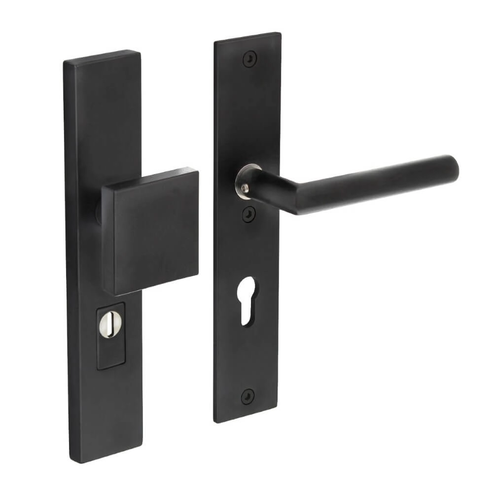 Ferrures de porte d’entrée Vurano Protection anti-traction PC 72mm droit noir