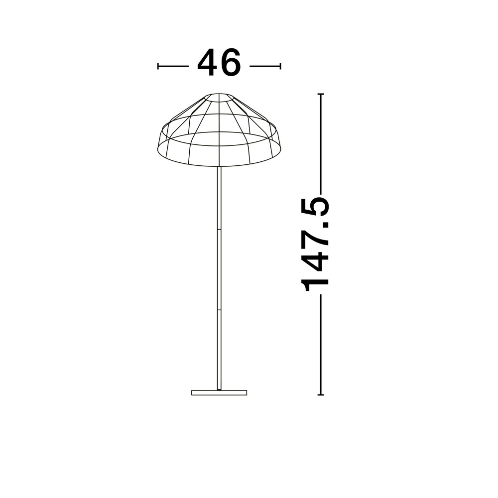 Lampadaire Caro noir et rotin Lyora 5212017453013