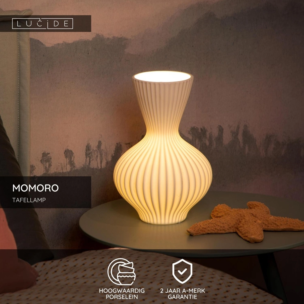 Vase de lampe de table Momoro Blanc Lucide 5411212134509