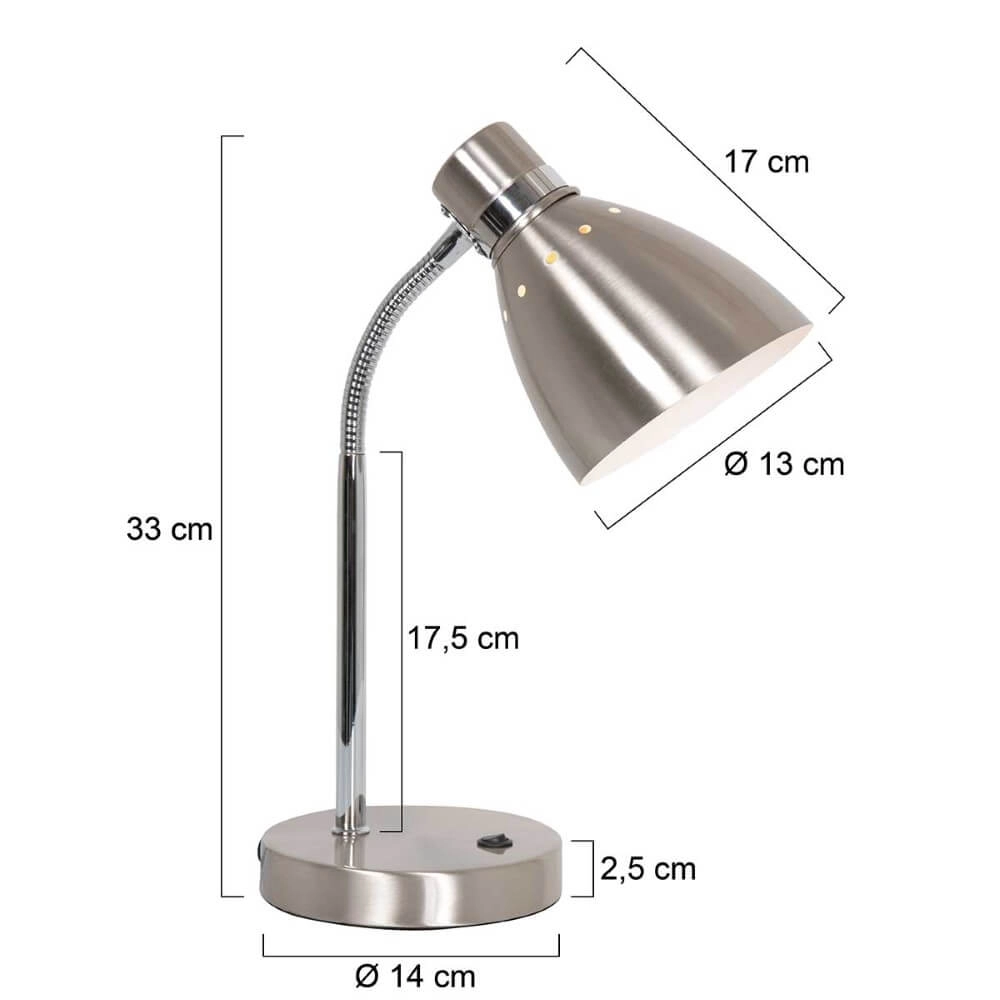 Lampe de bureau en acier inoxydable Spring Steinhauer 8712746161397