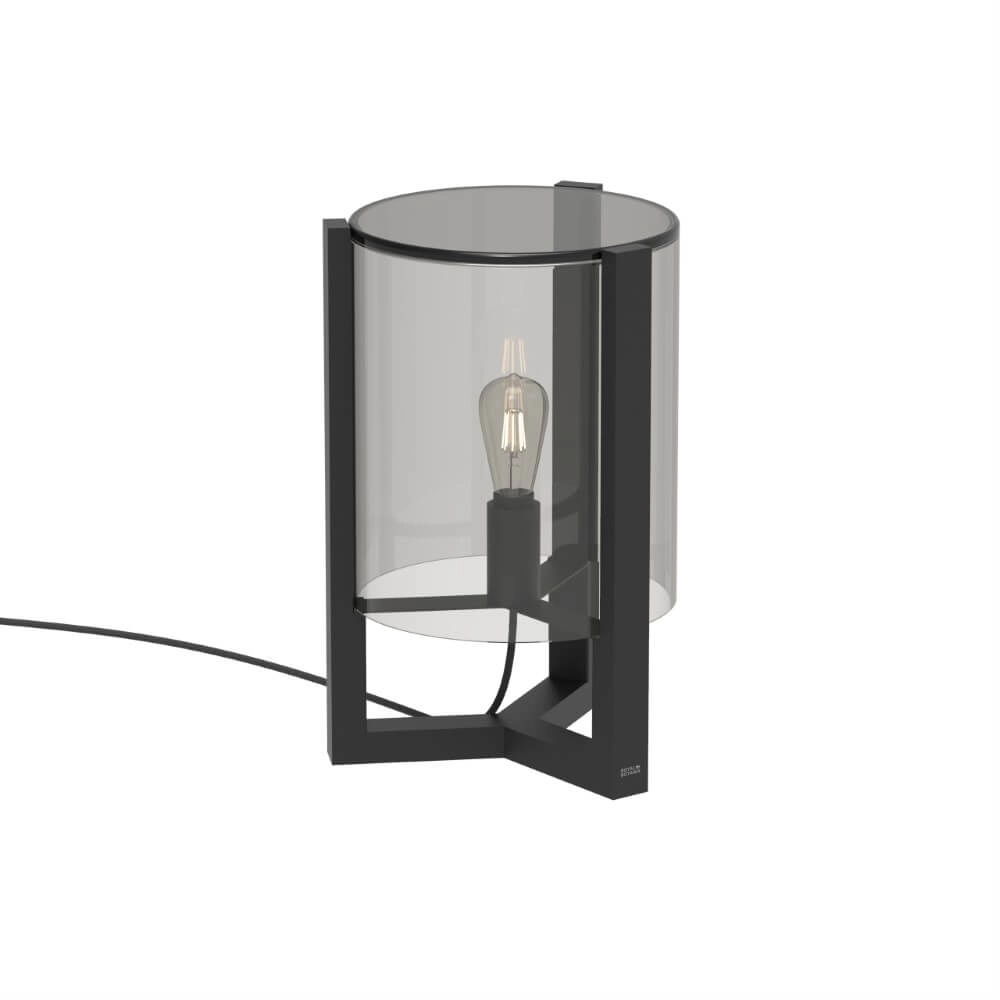 Lampe de table 50cm Tristar anthracite avec verre fumé