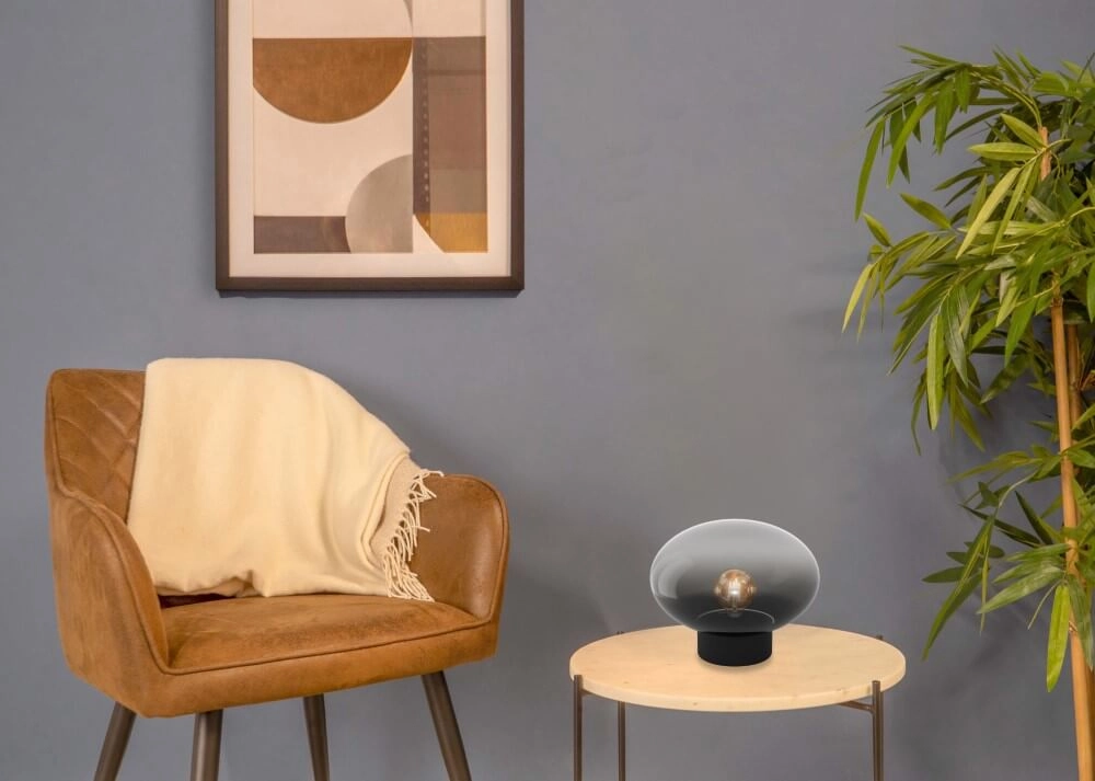 Lampe de table en verre fumé Madonnina Ø 33 cm Eglo 9008606274963