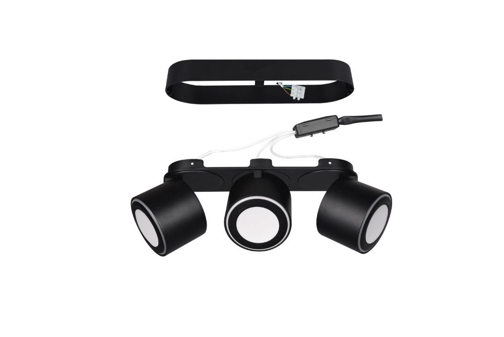 Projecteur LED noir Taurus 3-lichts Trio 4017807473698