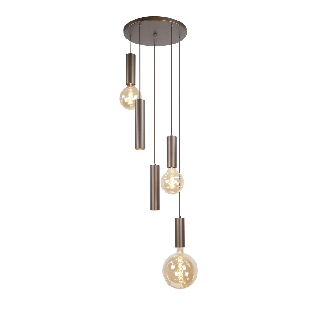 Lampe pendante de conception Locarno Choco Brown 5-lights