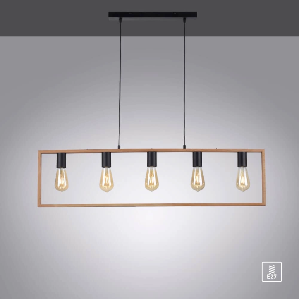 Lampe suspendue rurale Franky 5 lumières Just Light 4043689966447