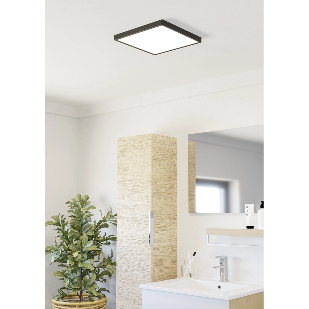 Lumière de plafond IP44 Fueva 6 Carré - Noir - 29x29cm Eglo 9008606330355