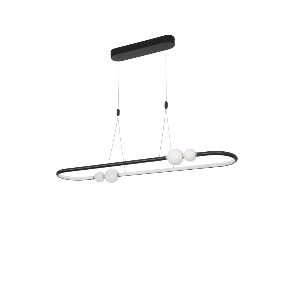 Suspension Celia Ovale noir et blanc Lyora 5212017429353