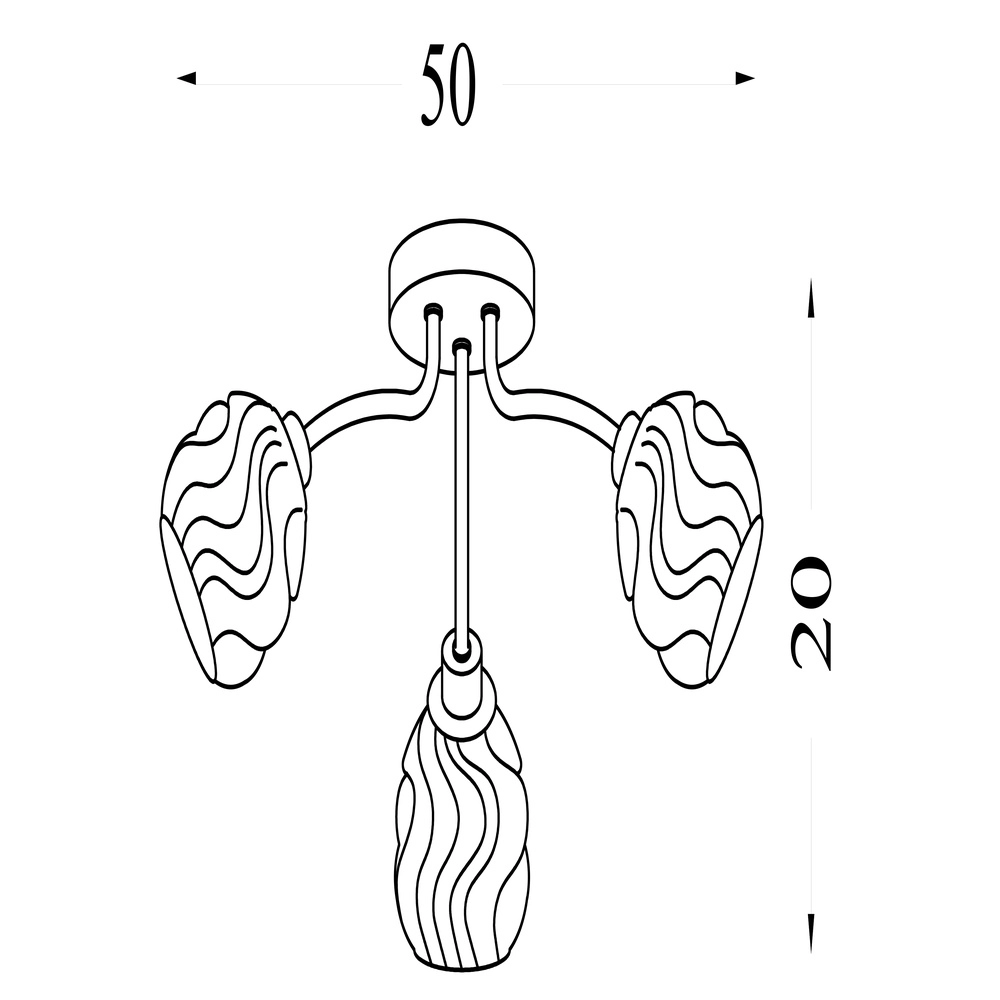 Plafonnier Astral nickel 3 lumières Searchlight 5053423304052