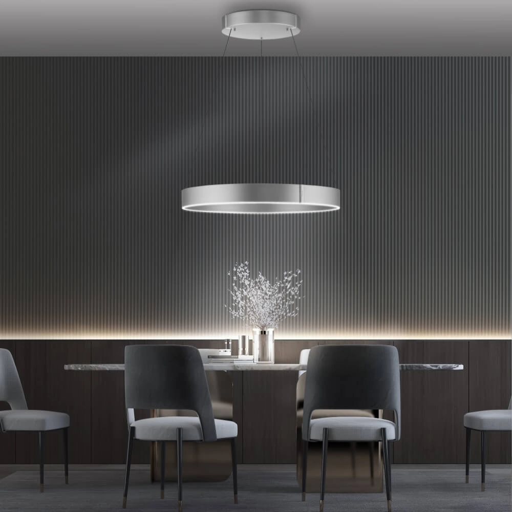 Lampe suspendue ronde Pure E-Clipse aluminium Ø 70cm Paul Neuhaus 4012248372364