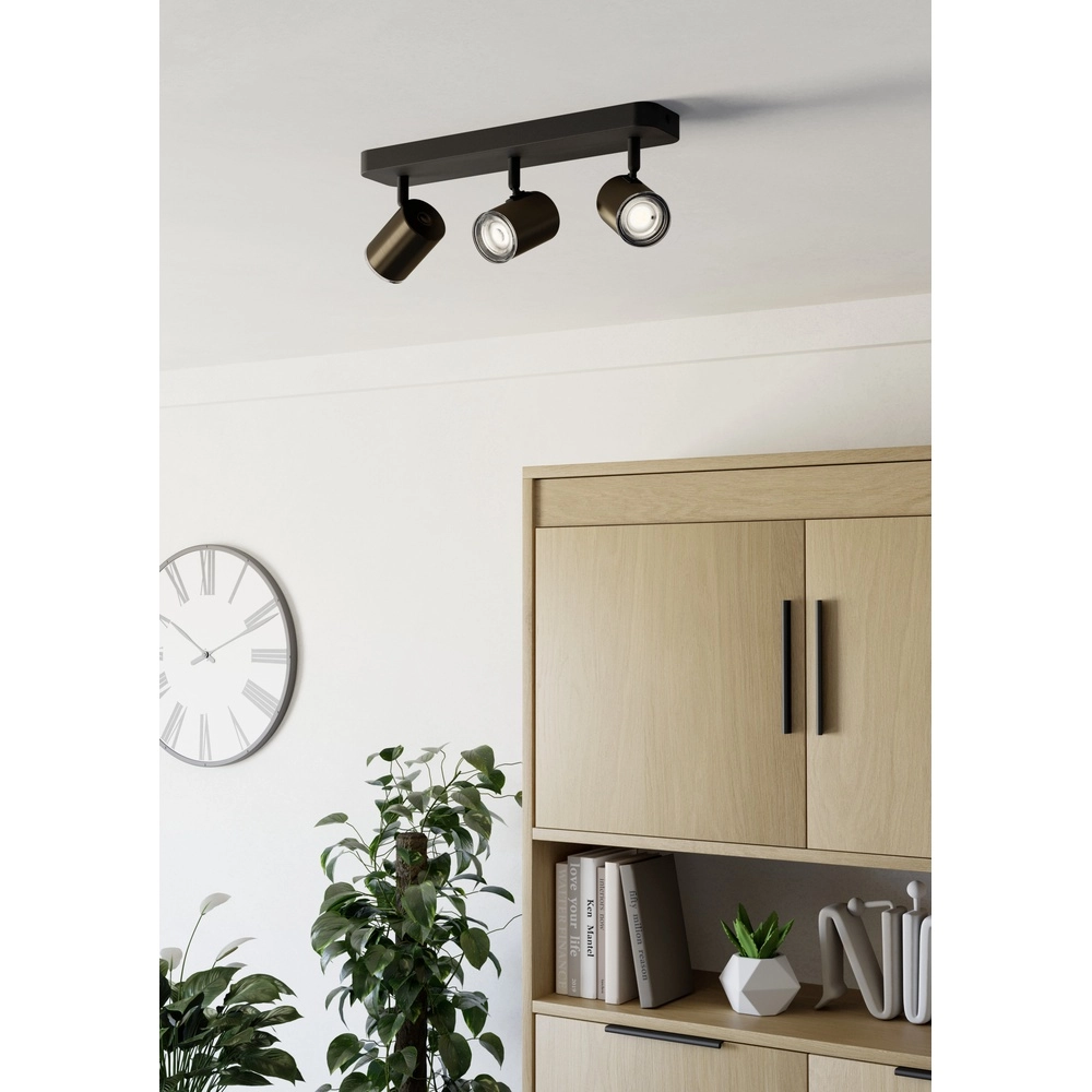 Projecteurs de salle de bain Consuma 1 3x GU10 - noir avec bronze Eglo 9008606365098