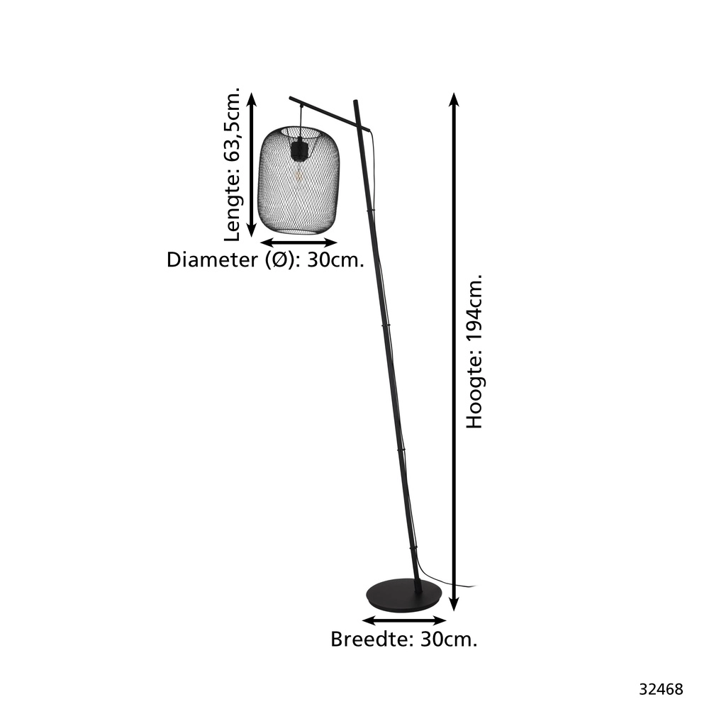 Lampe de pied en maille Wrington Eglo 9002759324681