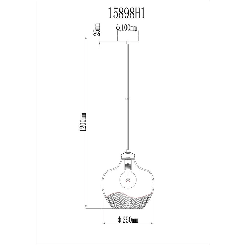 Suspension Jessica avec verre coloré Ø 26cm Globo 9007371481118