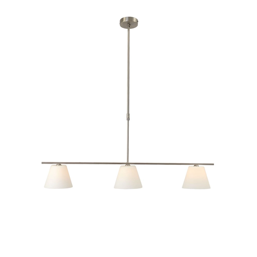 Lampe suspendue salle à manger Calabro Nickel à 3 ampoules
