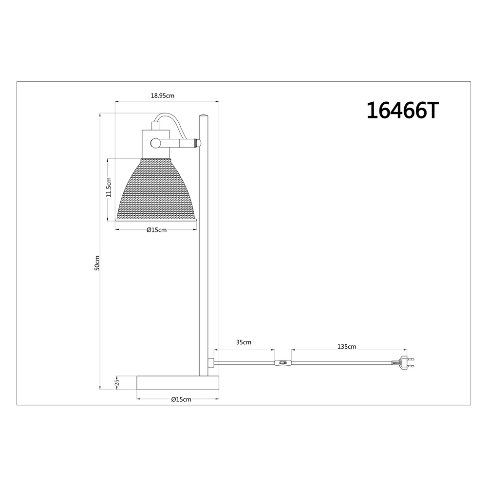Lampe de bureau Lyndon Blanc avec du rotin Globo 9007371592746