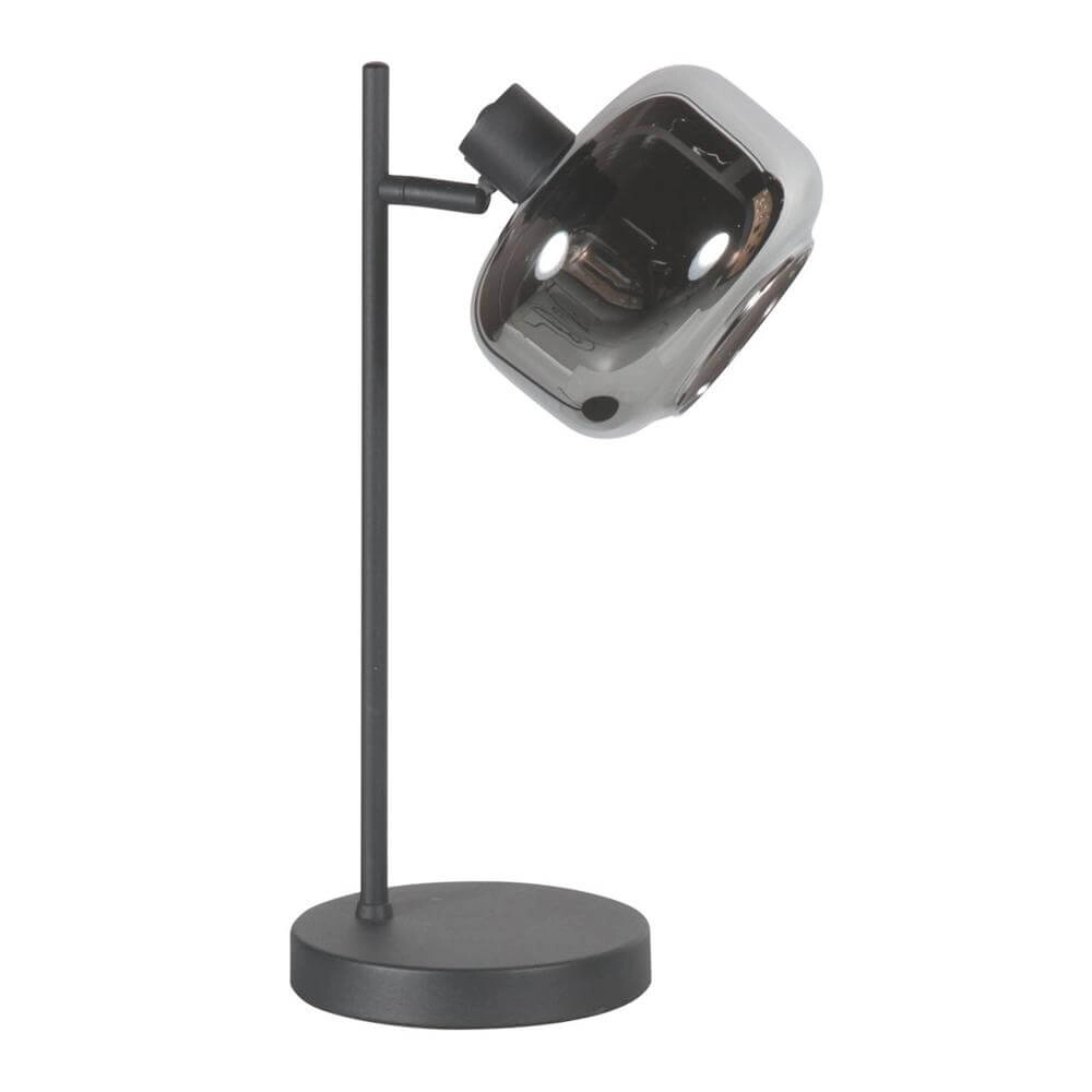 Lampe de table noire Tenebris avec verre fumé Steinhauer 8712746178142