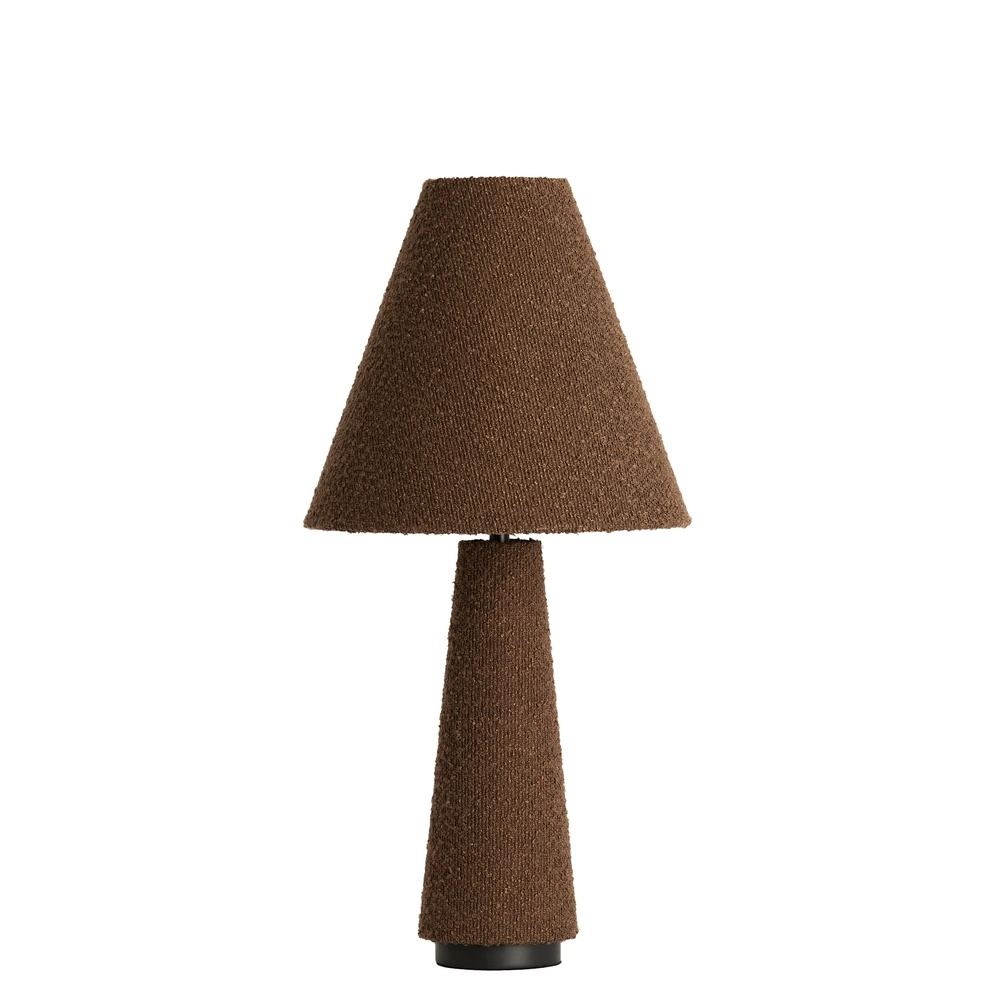 Lampe de table Devia Ø 30cm - bouclé - brun