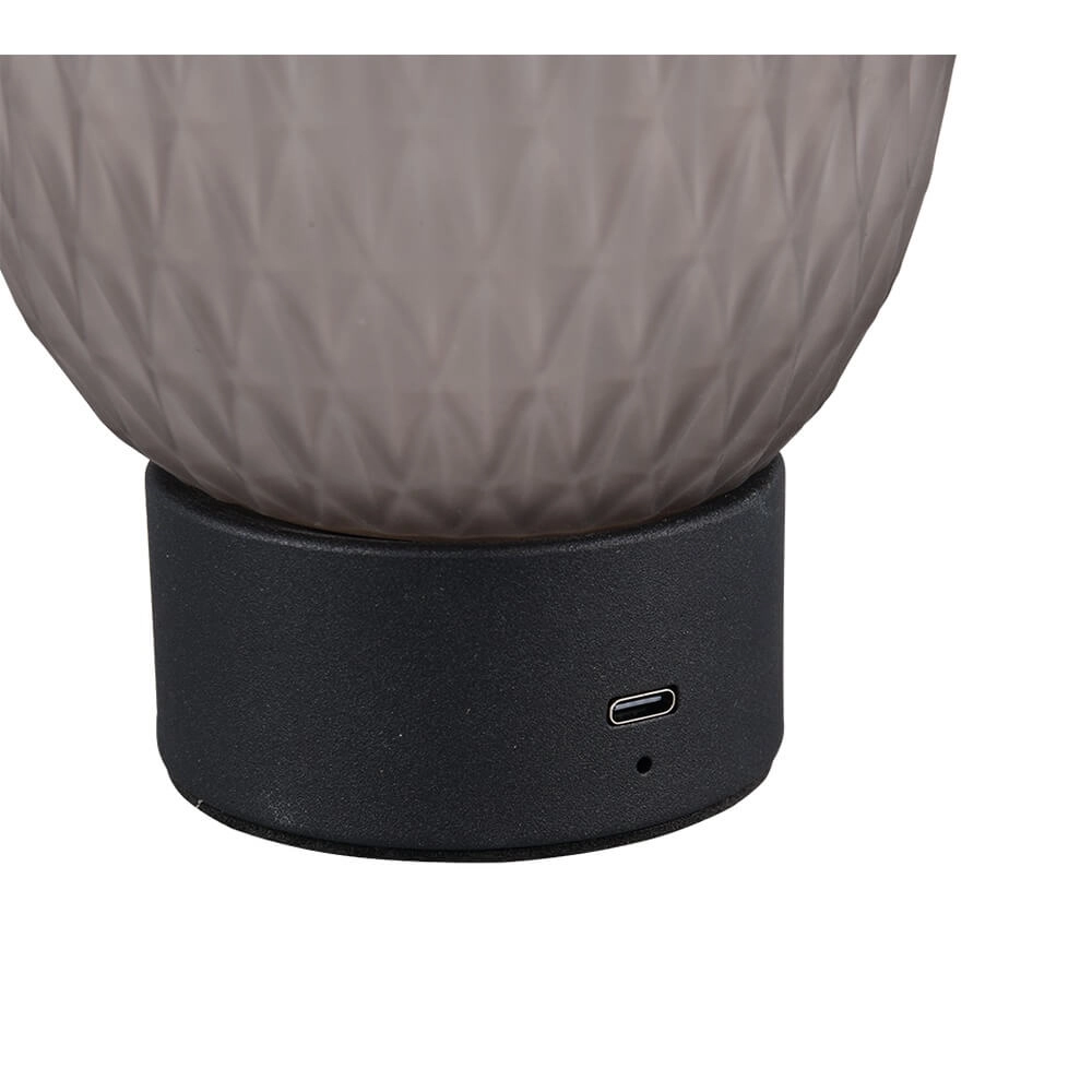 Lampe de table Facette noir avec verre fumé Trio 4017807643589