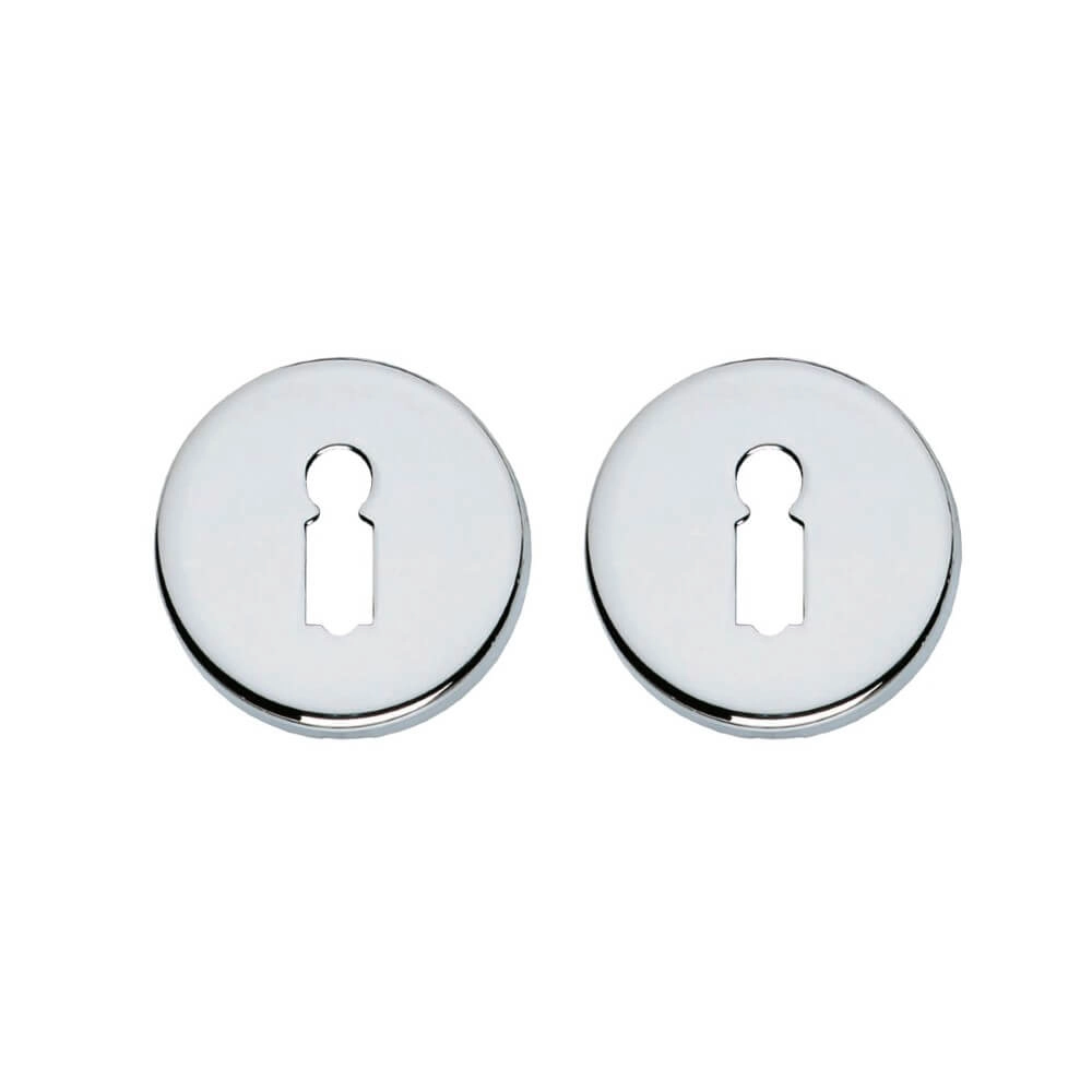 Lot de 2 rosaces clés Tira rond chrome Lot de 2 rosaces clés Tira rond chrome