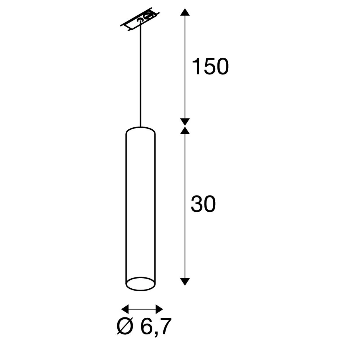 Lampe sur rail blanche Enola_B Pd-1 1 phase SLV 4024163141840