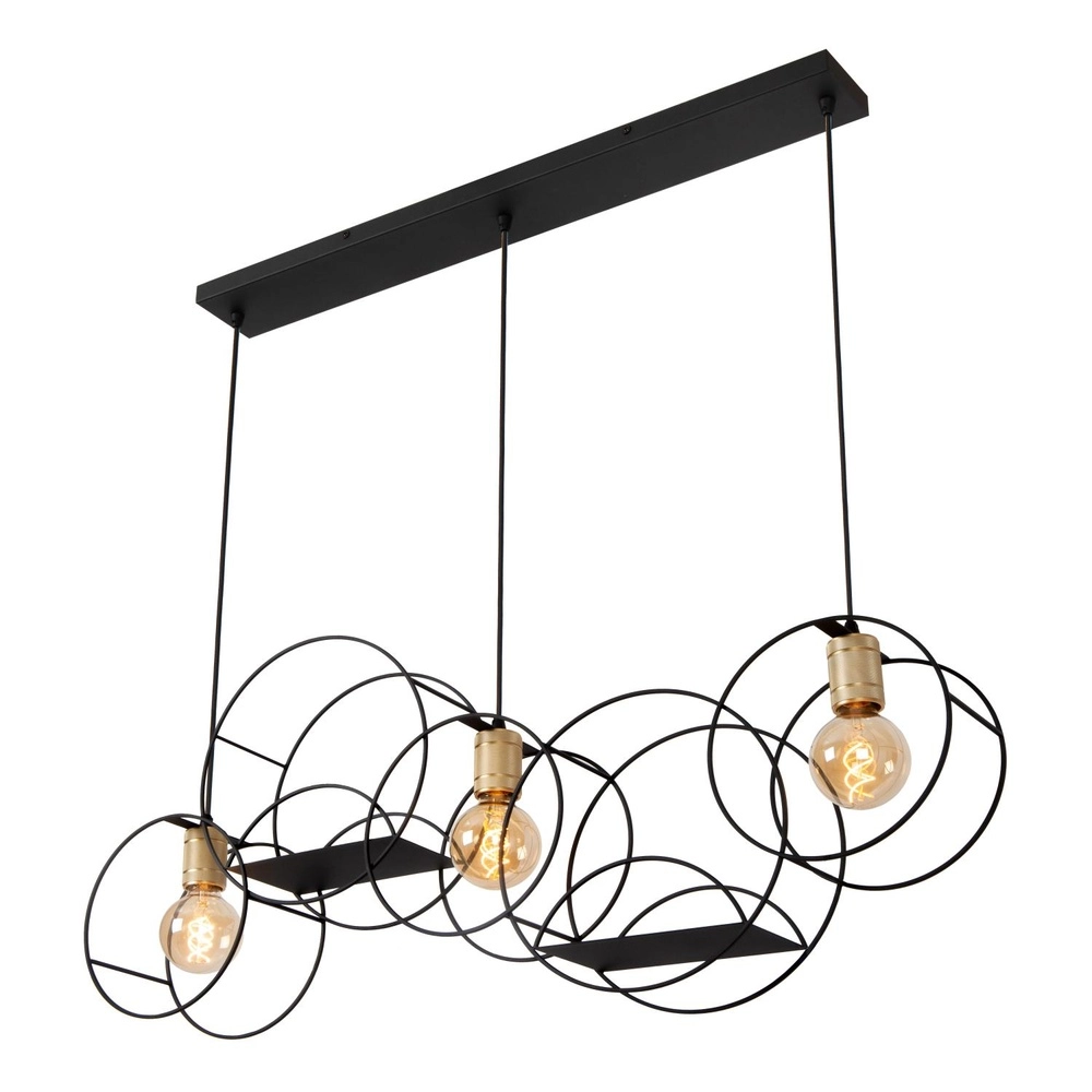 Lampe pendante unique Circle Noir à 3 lumières Lucide 5411212211910