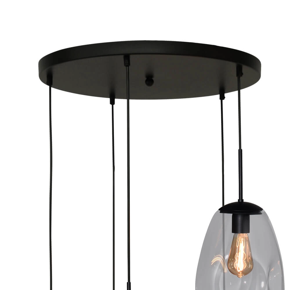 Lampe suspendue Vide Lava 5x verre transparent Ø 22,5 cm Masterlight 8718121286501