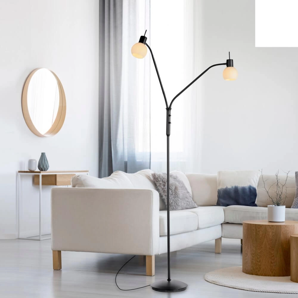 Lampadaire noir Loki 2 lumières Just Light 4043689000837