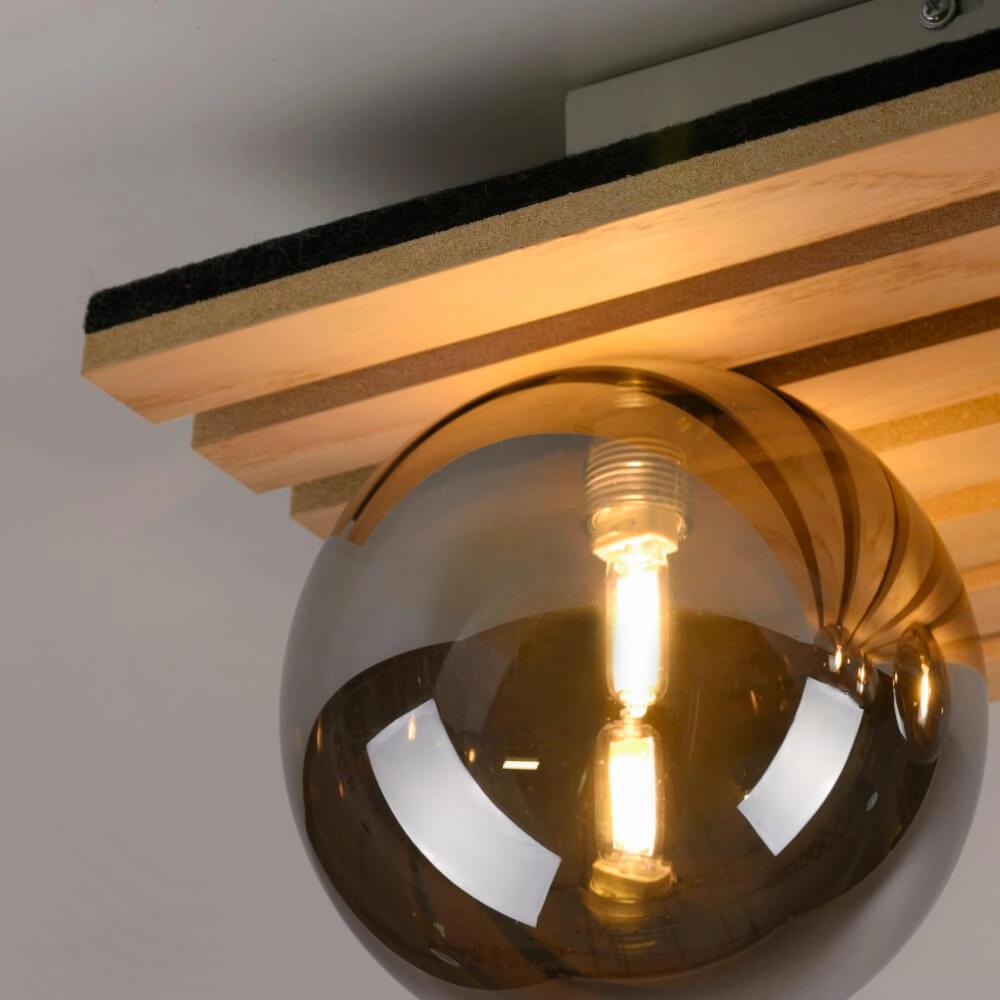 Plafonnier en bois Green Stika rectangulaire Just Light 4043689004248