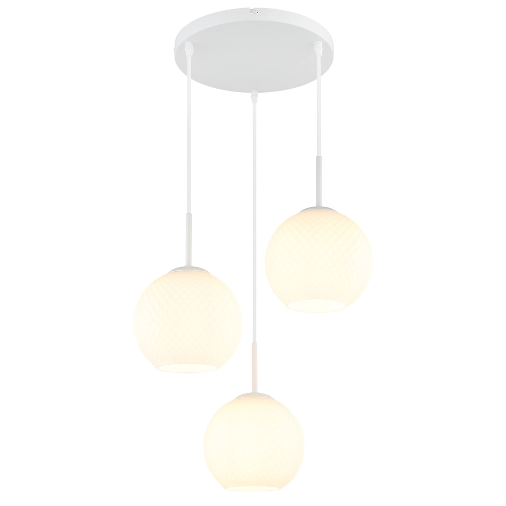 Lampe pendante blanche Andre Conception à 3 lumières