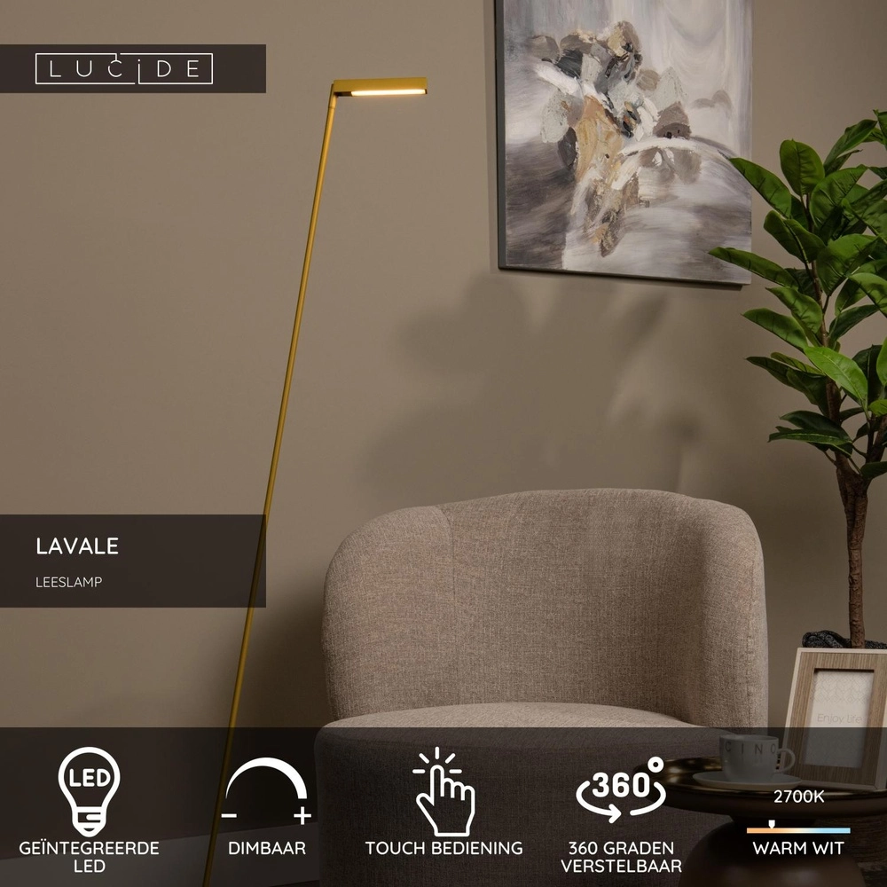 Lampe de lecture de conception Lavale Jaune ocre Lucide 5411212441683
