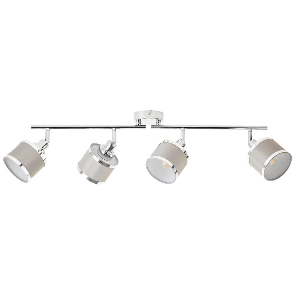 Plafonnier 4 lumières Alexia chrome et gris Brilliant 4004353424151