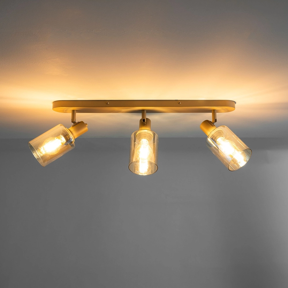 Lampe de plafond droite Sepiora Brun sable clair à 3