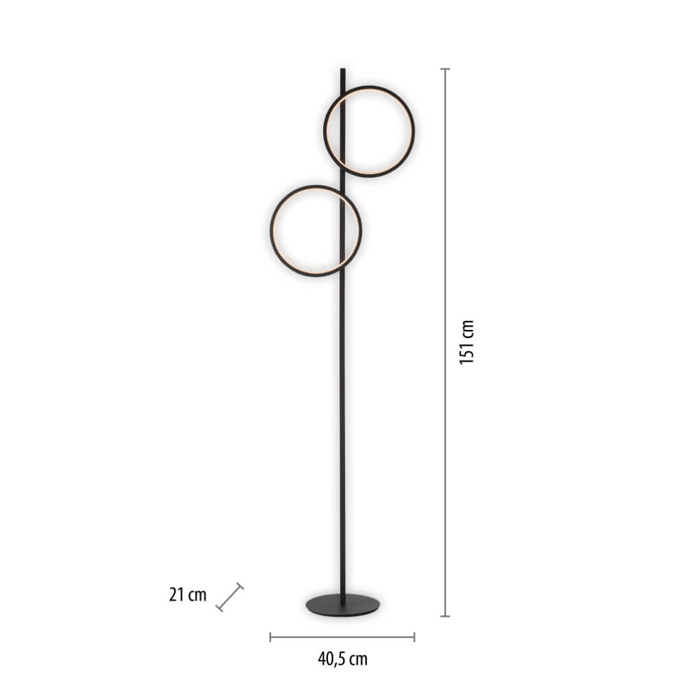 Lampadaire Mini Ritus noir Just Light 4043689000233