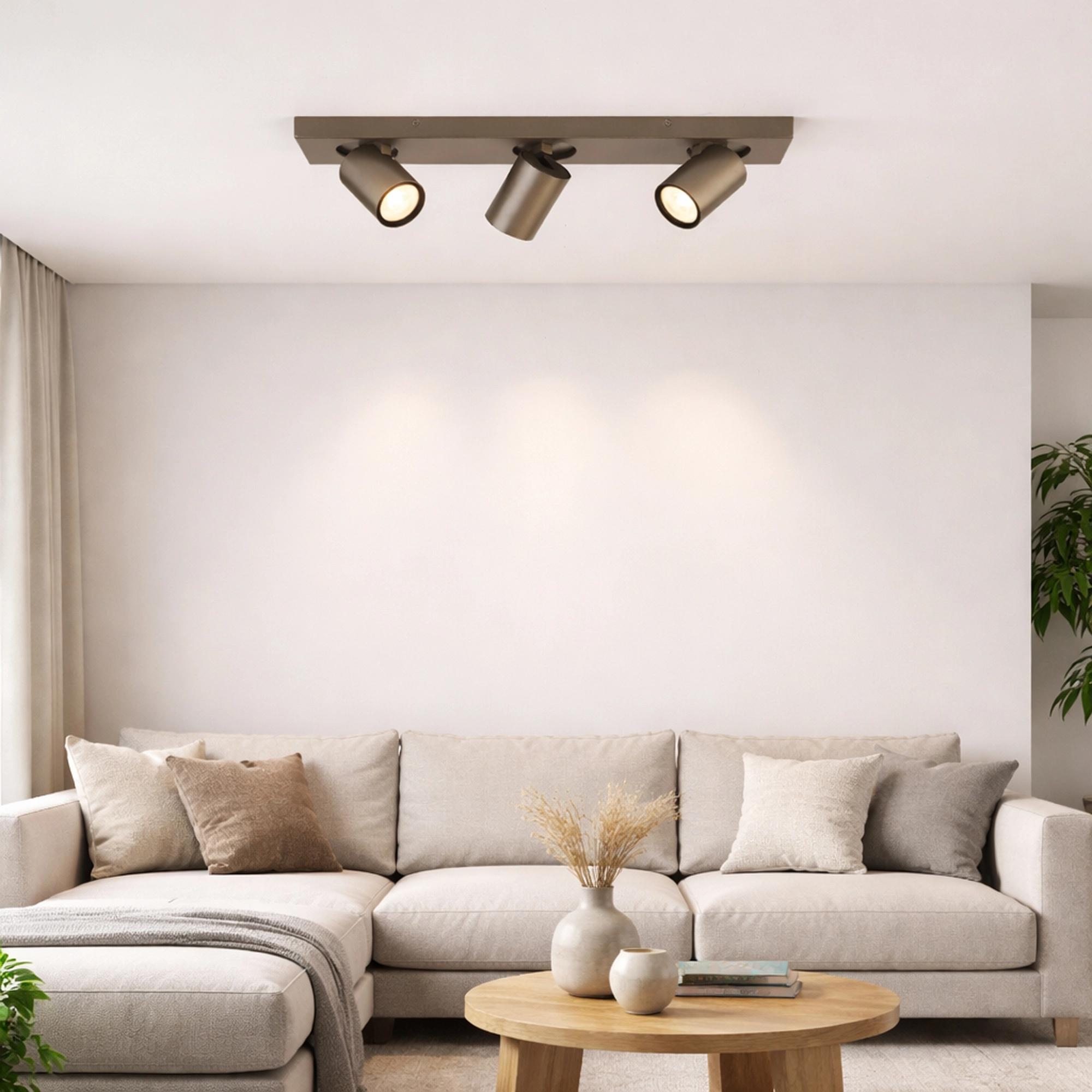 Lampe de plafond Selene 3 bronze rectangulaire Lyora 5053423314457