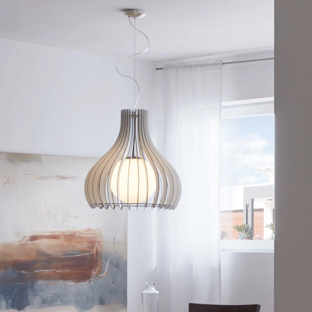 Lampe à suspension Tindori Bois blanc 50 cm Eglo 9002759962111