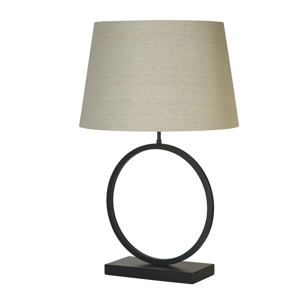 Lampe de table Elegant Noir avec teinte crème
