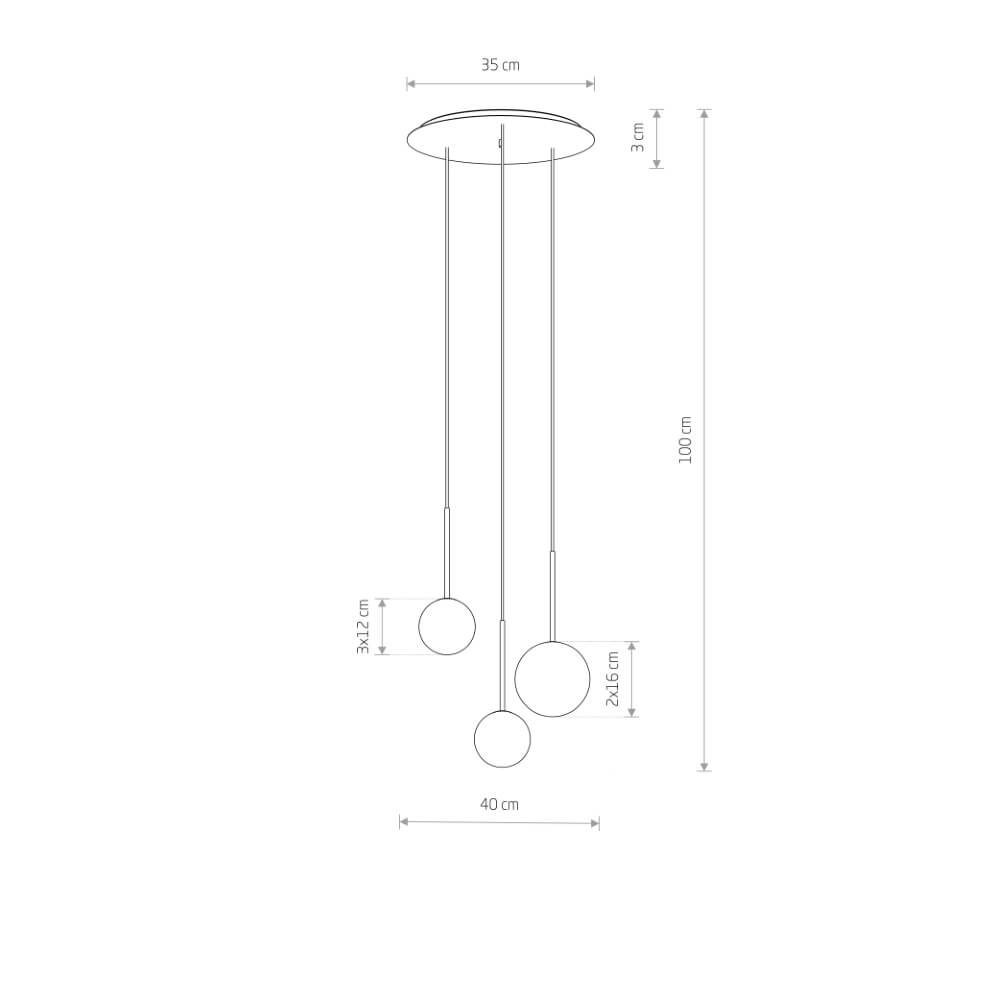 Plafonnier en verre Karo 3x verre blanc Lyora 5903139103046