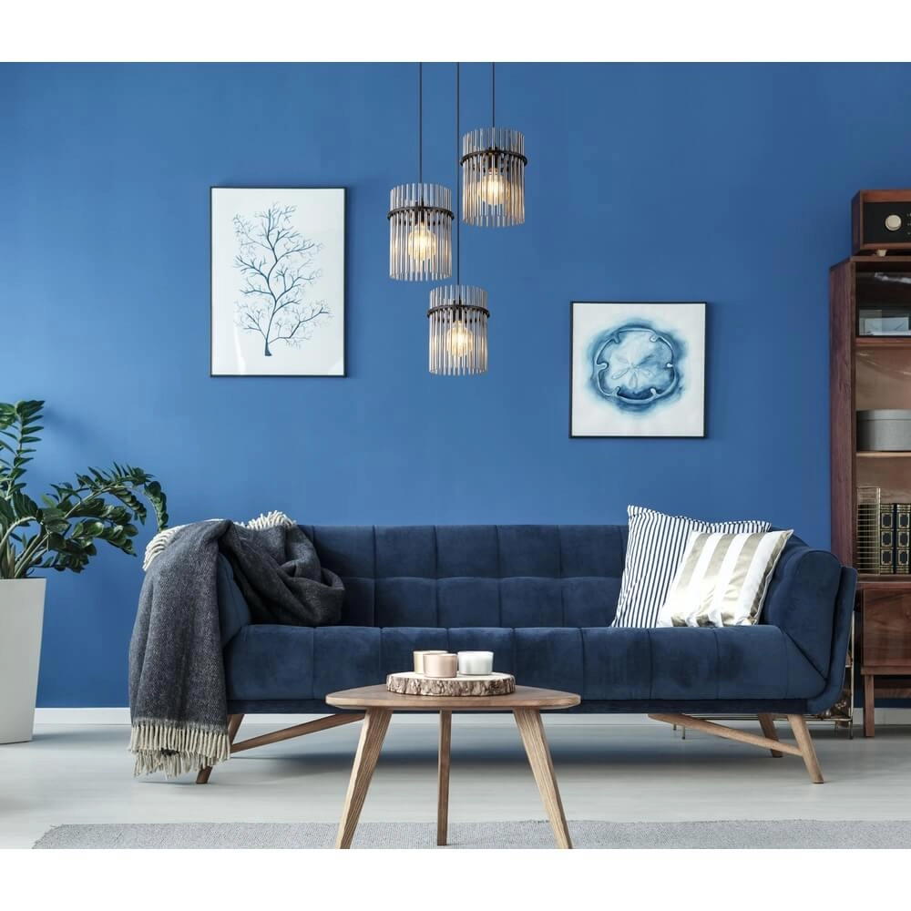 Suspension noire Gorley avec verre fumé rond Ø 47cm Globo 9007371448791