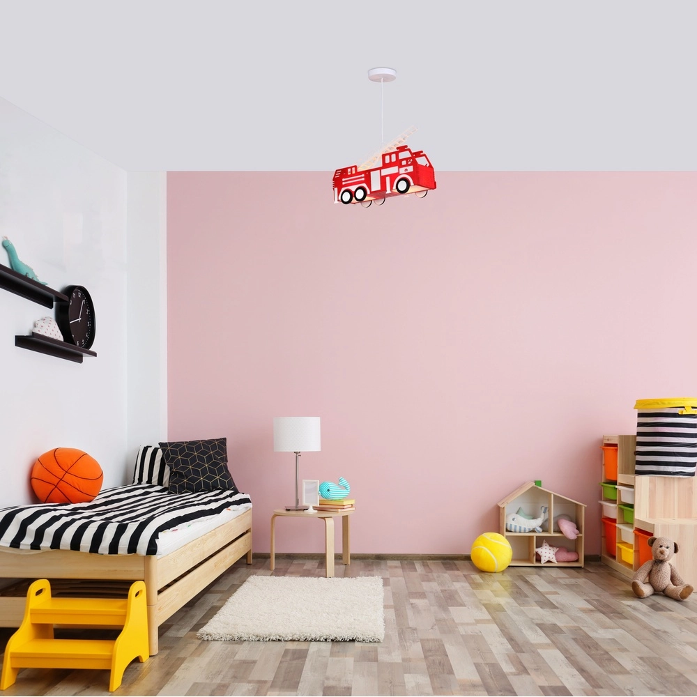 Lampe suspendue Kita Rouge de camion de pompiers Globo 9007371346554