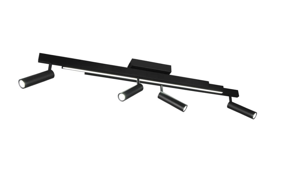 Spot LED 4 lumières Zeno noir Trio 4017807622904
