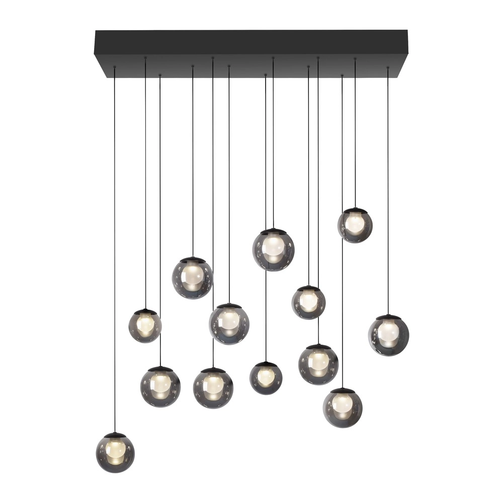 Lampe suspendue à 13 lumières Pure Popup Gris mystique Paul Neuhaus 4012248398302