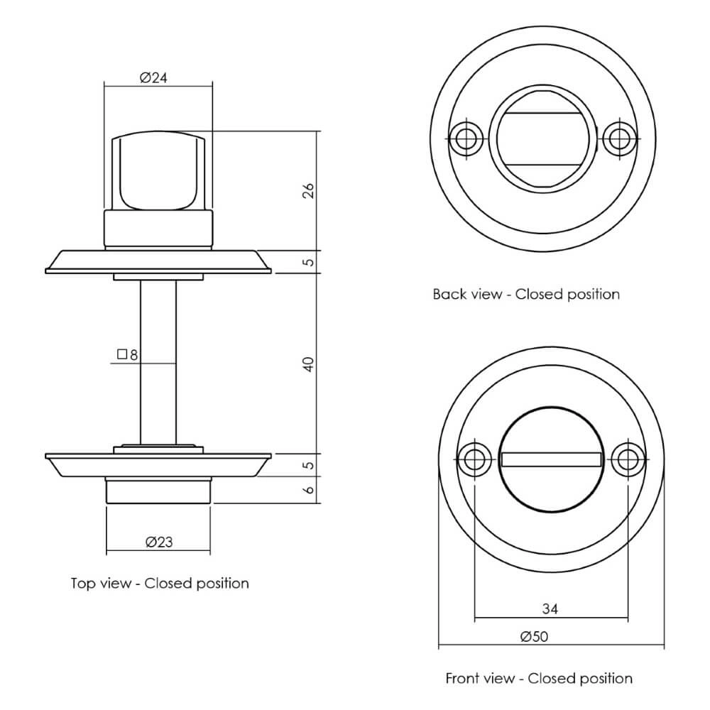Fermeture des toilettes Tira Trou de vis noir Intersteel 8714186100035