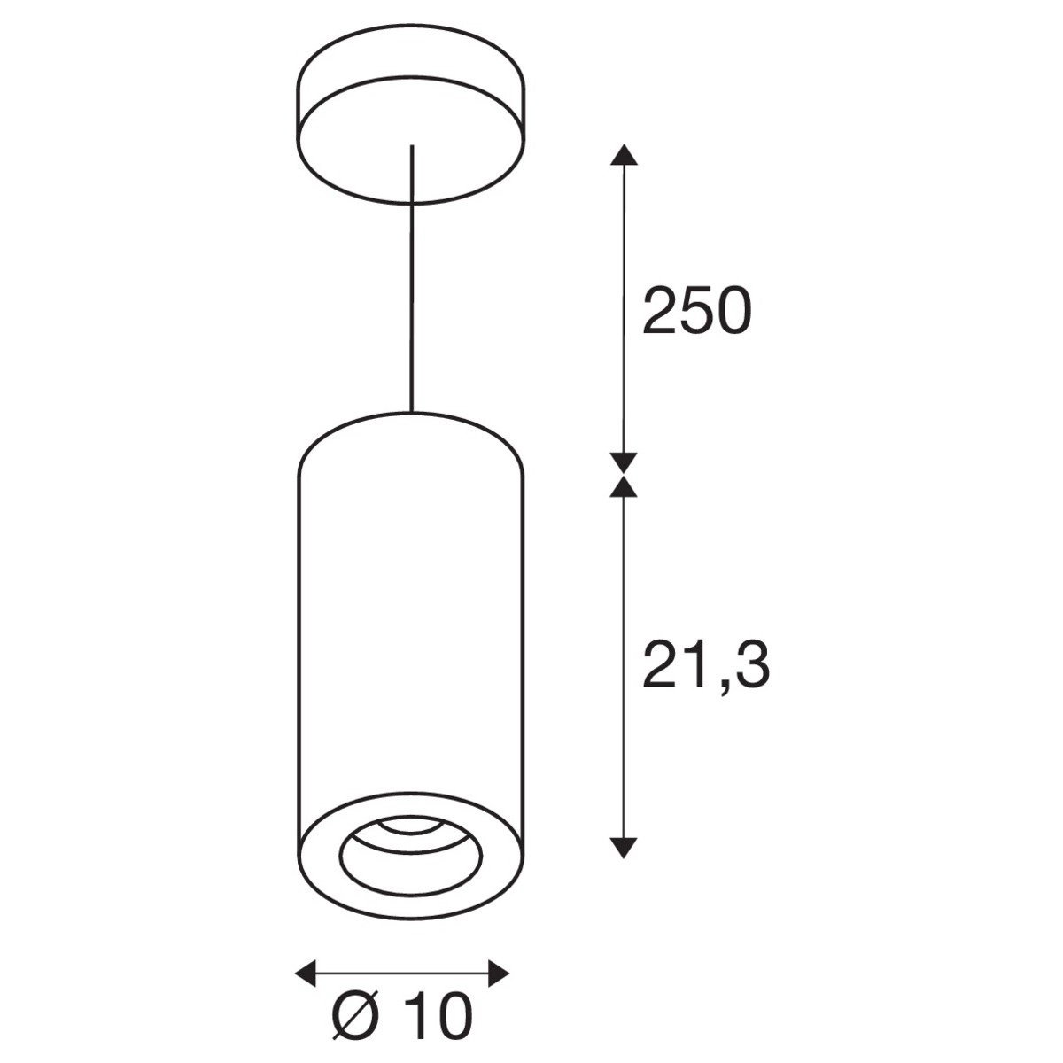 Lampe suspendue à LED Numinos Pendel 10 cm blanc SLV 4024163244930