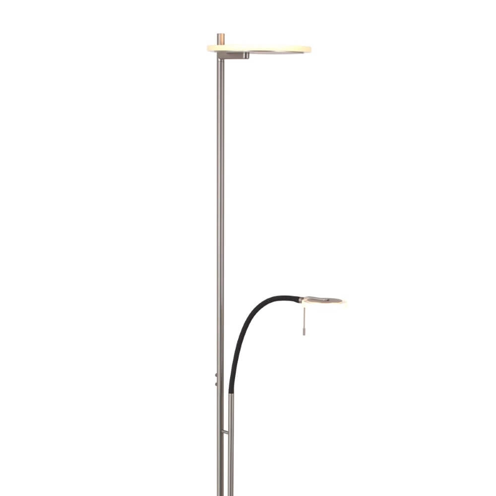 Lampe de lecture LED 2 lumières Turound 40w - 2200-4000K - 187cm verre clair en acier inoxydable Steinhauer 8712746134797