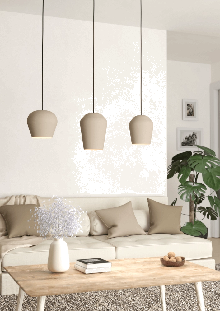 Lampe suspendue taupe Cambaito 3 lumières Eglo 9008606238927