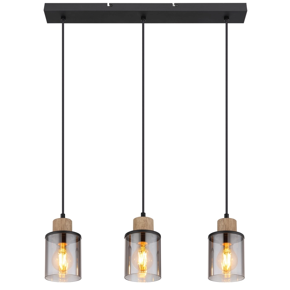 Lampe pendante à 3 lampes Reid Noir droit Globo 9007371444731