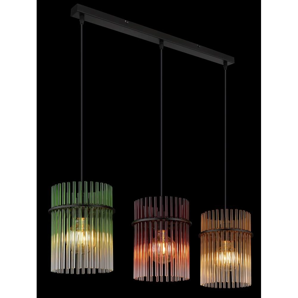 Suspension dorée Gorley avec verre 3 lumières Globo 9007371452811