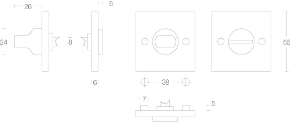 Fermeture des toilettes Tira Trou de vis carré noir Intersteel 8714186122976